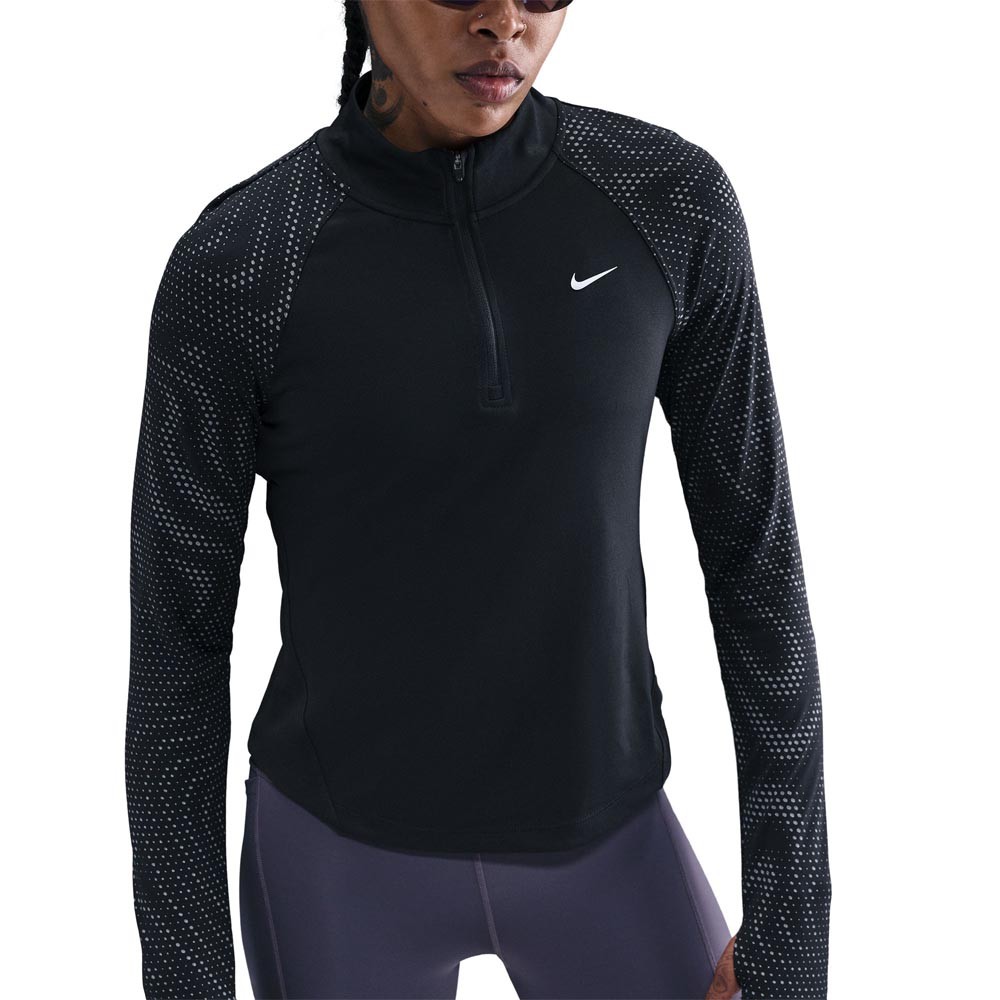 Nike Tempo Flash Maglia Running Nero Reflective Argento Donna