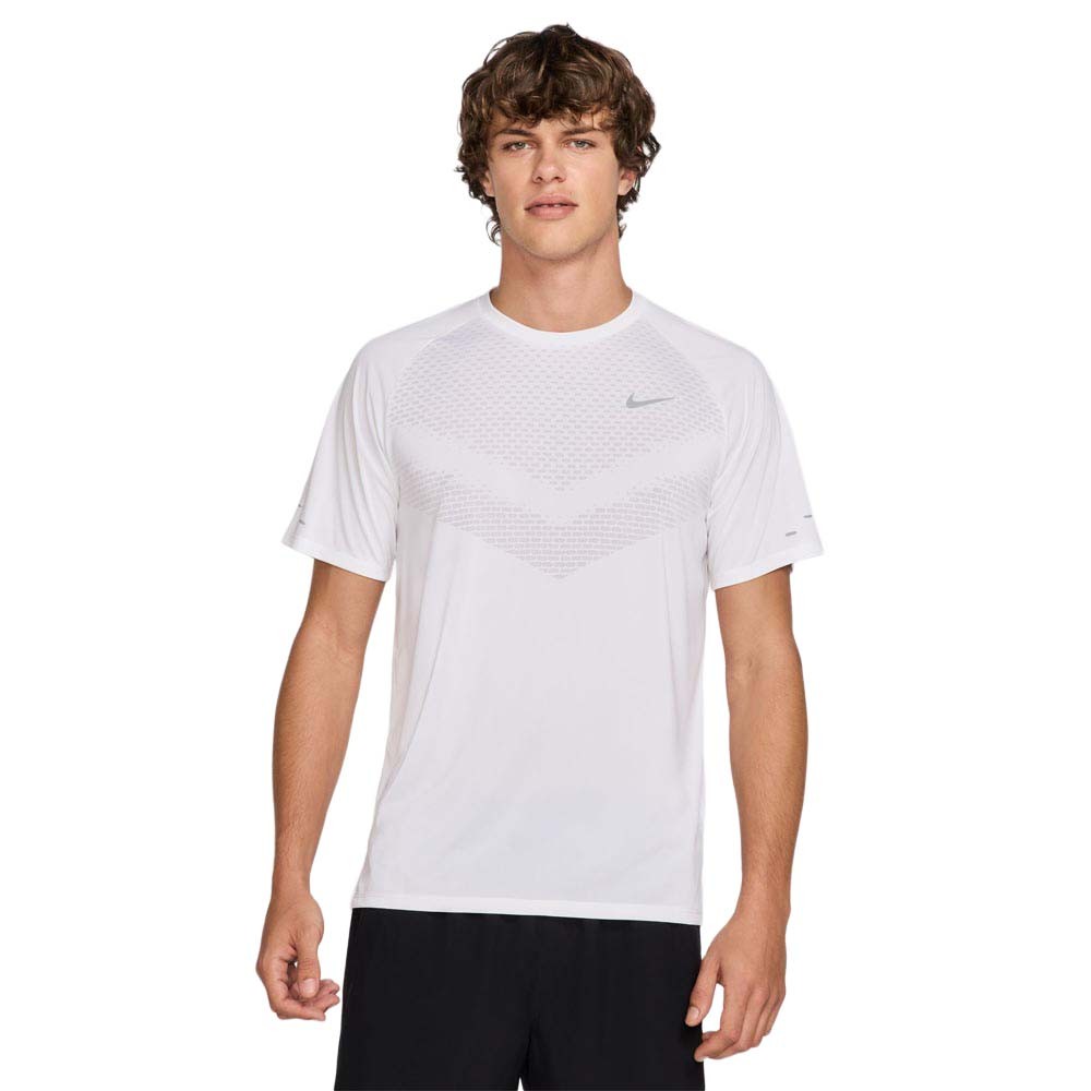Nike Stride T-Shirt Running  Bianco Reflective Argento Uomo