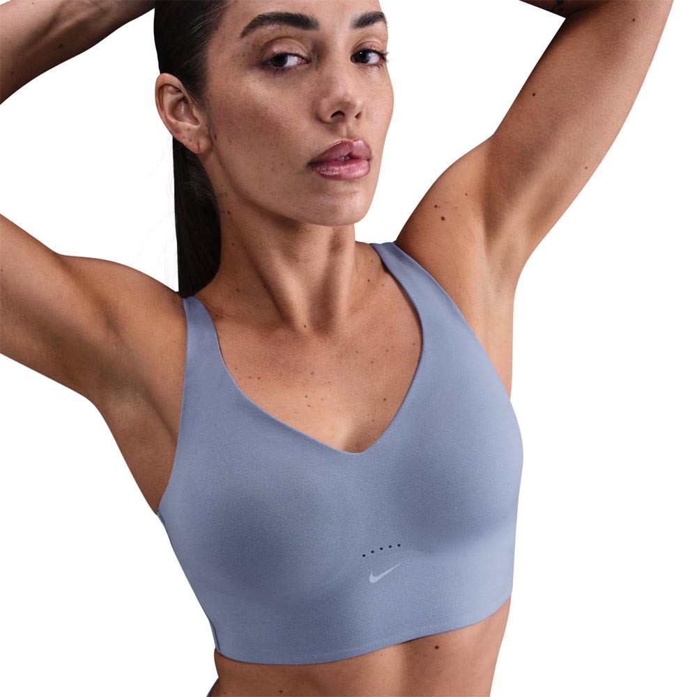 Nike Alate A Sostegno Medio Reggiseno Sportivo Azzurro Donna