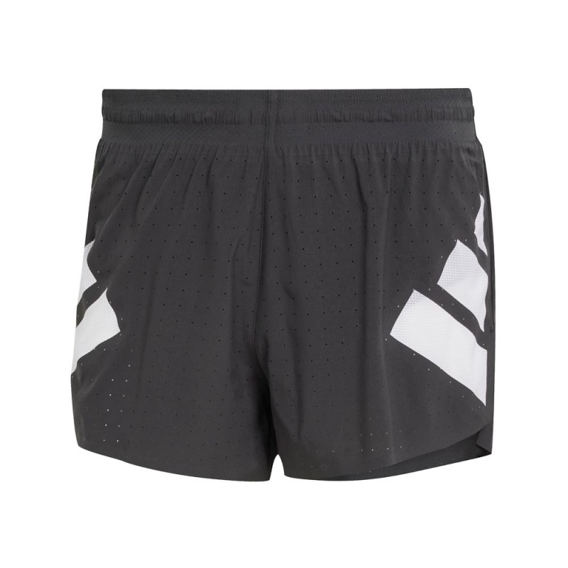 ADIDAS Pantaloncini Running Split Road To Records Nero Bianco Uomo