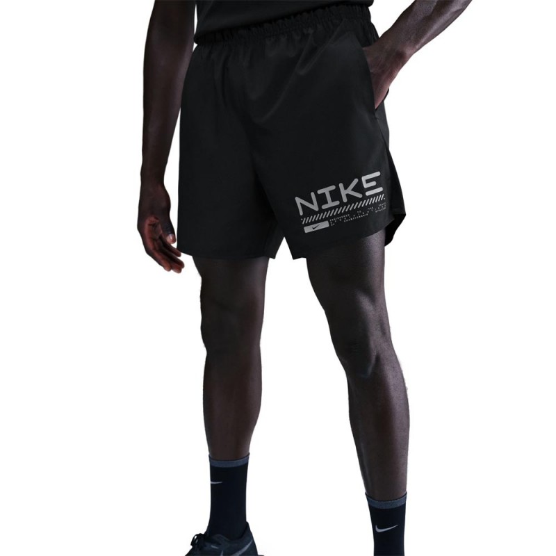 Nike Pantaloncini Running Challenger Winterized 2In1 Nero Silv Uomo