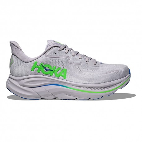 Hoka Clifton 10 Ash Grigio Neon Verde - Scarpe Running Uomo