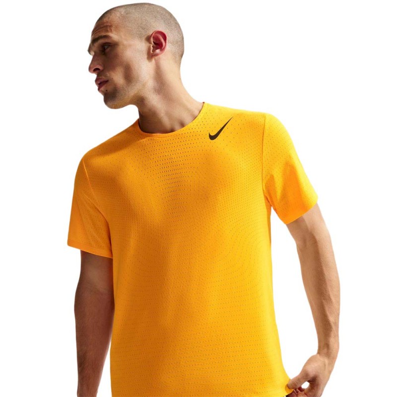 Nike T-Shirt Running Aeroswift Dri-Fit Laser Arancio Nero Uomo