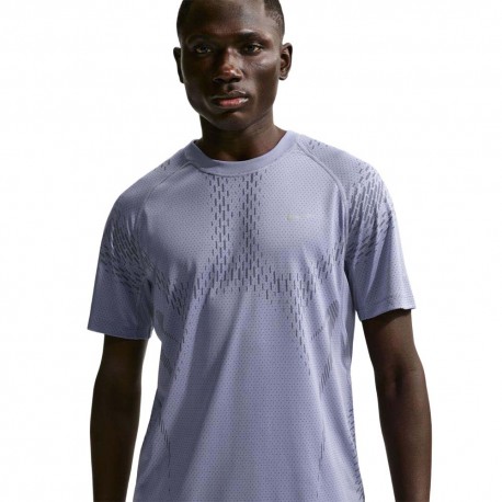 Nike T-Shirt Running Stride Lime Blast Argento Uomo