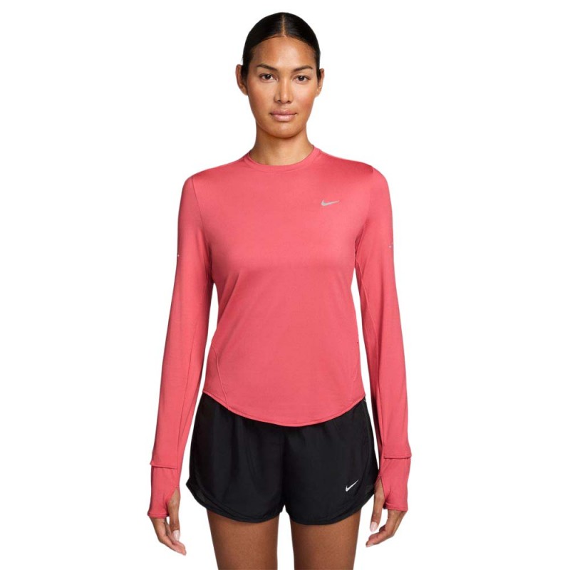 Nike Maglia Running Crew Swift Sea Coral Argento Donna