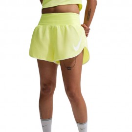 Nike Pantaloncini Running Tempo Swoosh Lt Verde Argento Donna