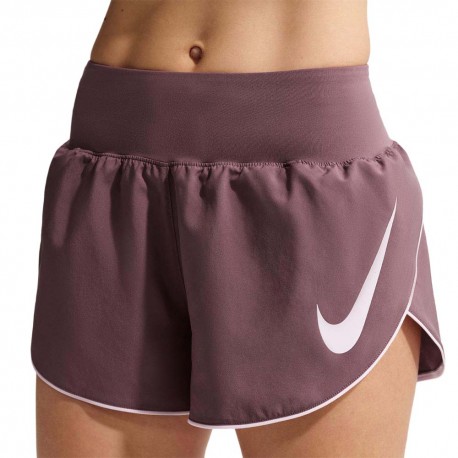Nike Pantaloncini Running Tempo Swoosh Tattoo Argento Donna