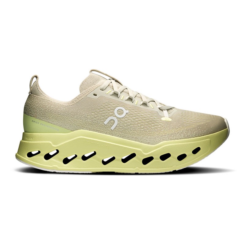 On Cloudsurfer Max Pelican Limelight - Scarpe Running Uomo