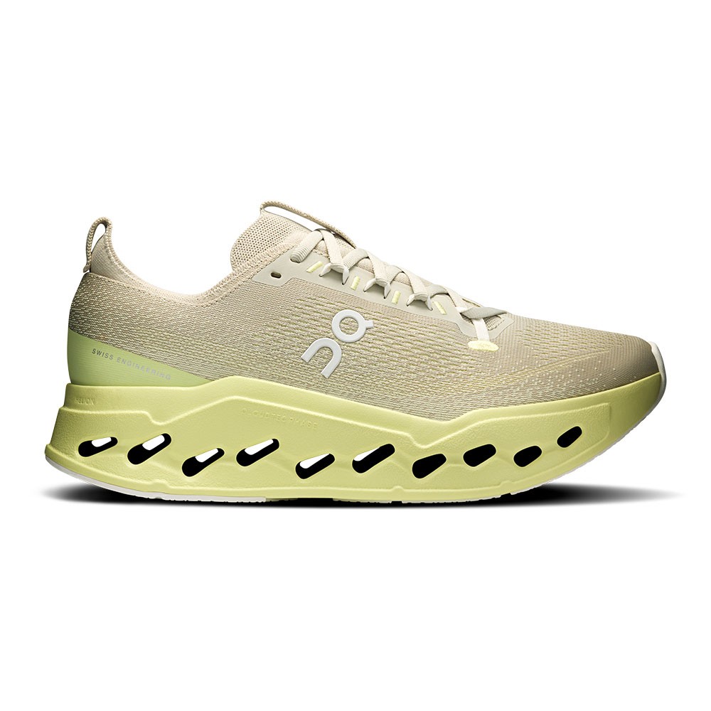 On Cloudsurfer Max Pelican Limelight - Scarpe Running Uomo