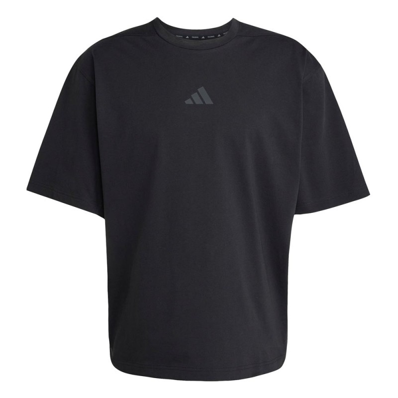 ADIDAS Maglietta Palestra Train Nero Logo Bianco Uomo
