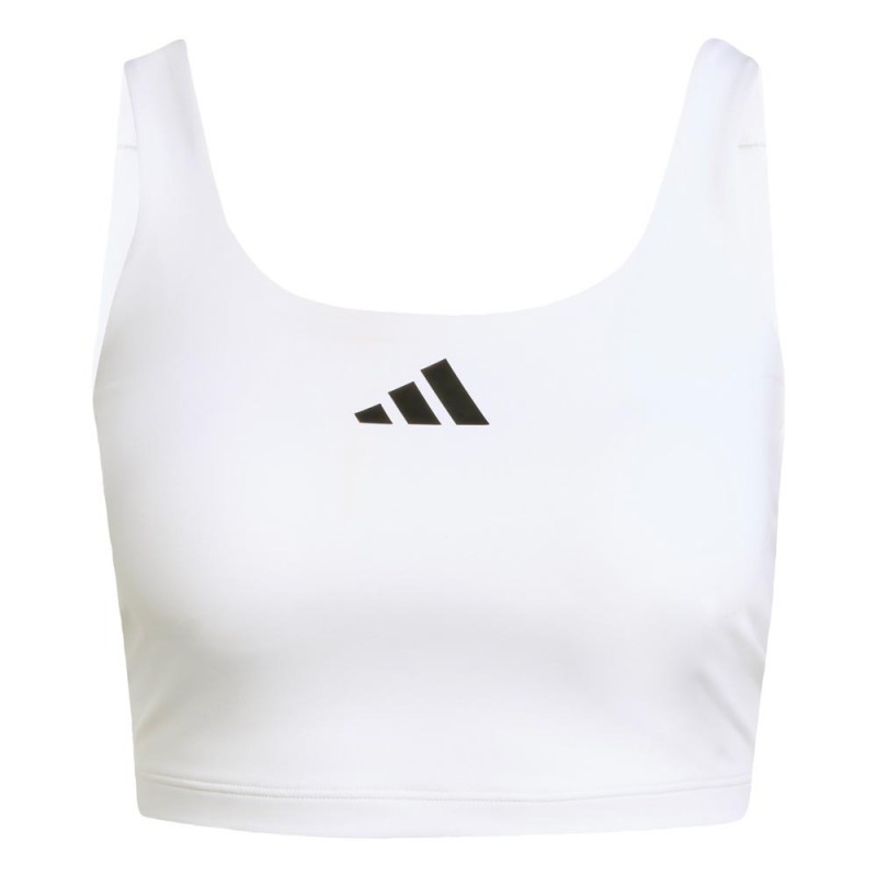 ADIDAS Top Palestra Train Logo Optime Bianco Donna