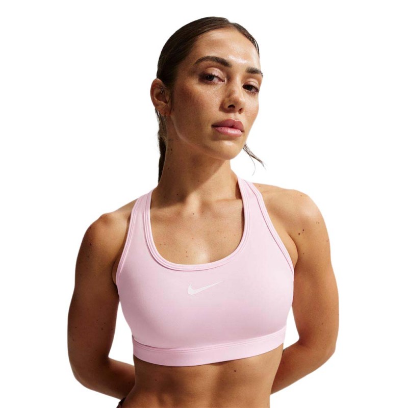 Nike Swoosh Reggiseno Sportivo Medium Support Rosa Donna