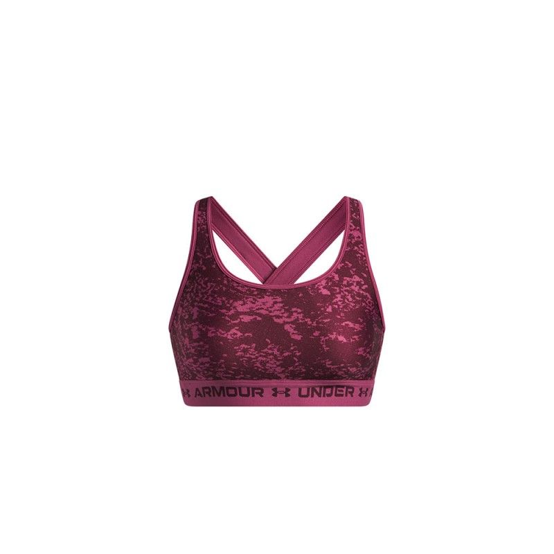 Under Armour Reggiseno Sportivo Crossback Mid Print Fuchsia Dusk Donna
