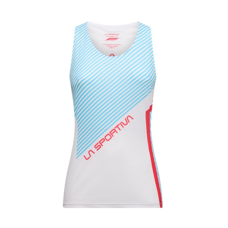 La Sportiva Canotta Trail Running Flow Hibiscus Malibu Blue Donna