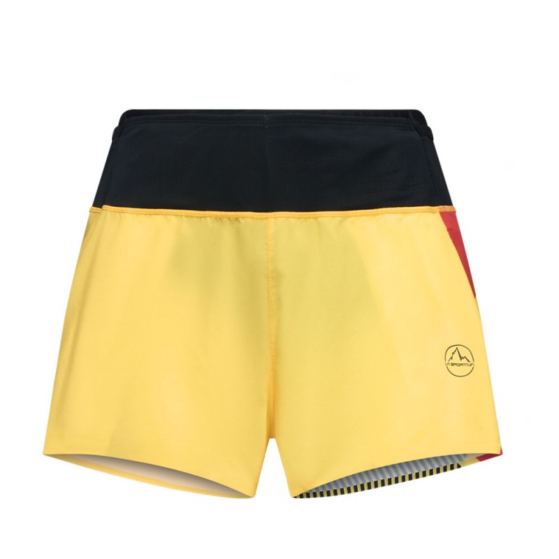 La Sportiva Short Trail Running Flow 3" Nero Giallo Uomo