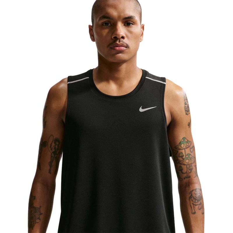 Nike Miler Canotta Running Nero Reflective Silv Uomo