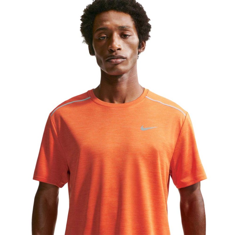 Nike Miler T-Shirt Running Safety Arancio Reflective Silv Uomo