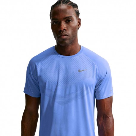 Nike Stride T-Shirt Running Blu Pulse Reflective Silv Uomo