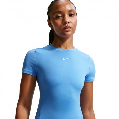Nike One Fitted Maglietta Palestra Azzurro Donna