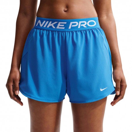 Nike Pro Shorts Sportivi 2In1 Azzurro Donna