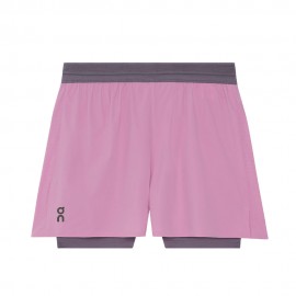 On Pantaloncini Running 3" Performance 2 1 Sakura Dewberry Donna