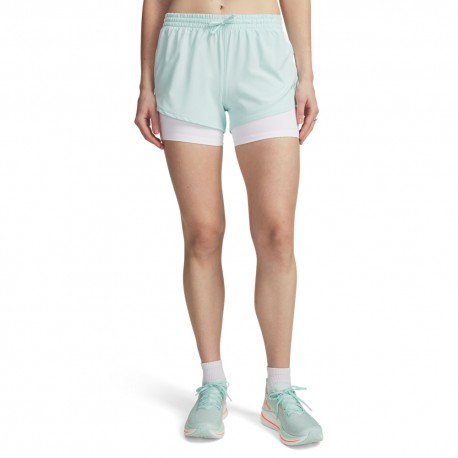 Under Armour Pantaloncini Running Velociti Pro 4" 2In1 Refresh Mint Reflective Donna