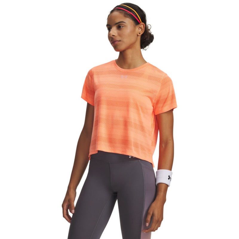 Under Armour T-Shirt Running Velociti Electric Tangerine Reflection Donna
