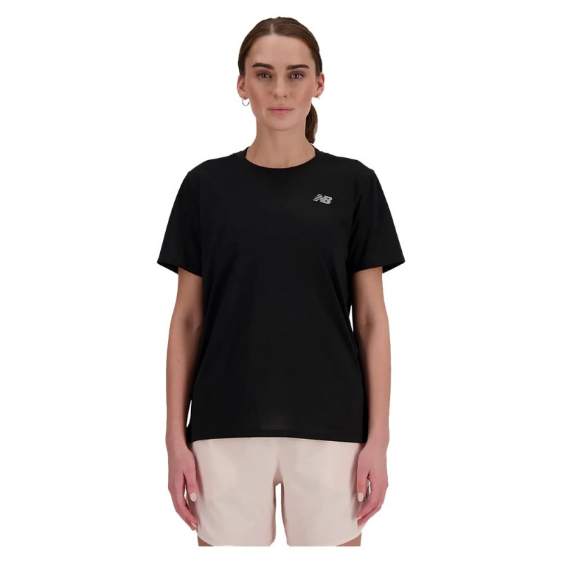 New Balance T-Shirt Running Run Essential Nero Donna