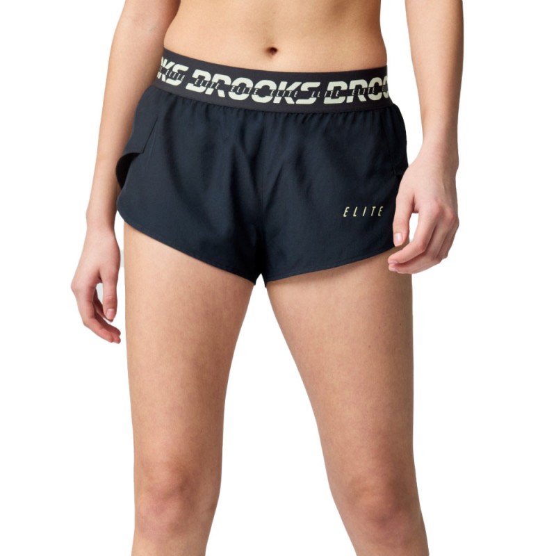 Brooks Pantaloncini Running Elite Split Nero Luminary Donna