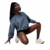 Brooks Felpa Cropped Movement Sweatshirt Steel Blu Donna