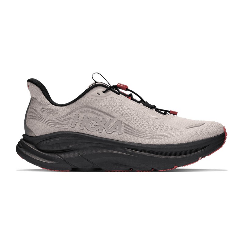 Hoka Clifton 11 GORE-TEX River Rock Grigio Carbon Nero - Scarpe Running Uomo