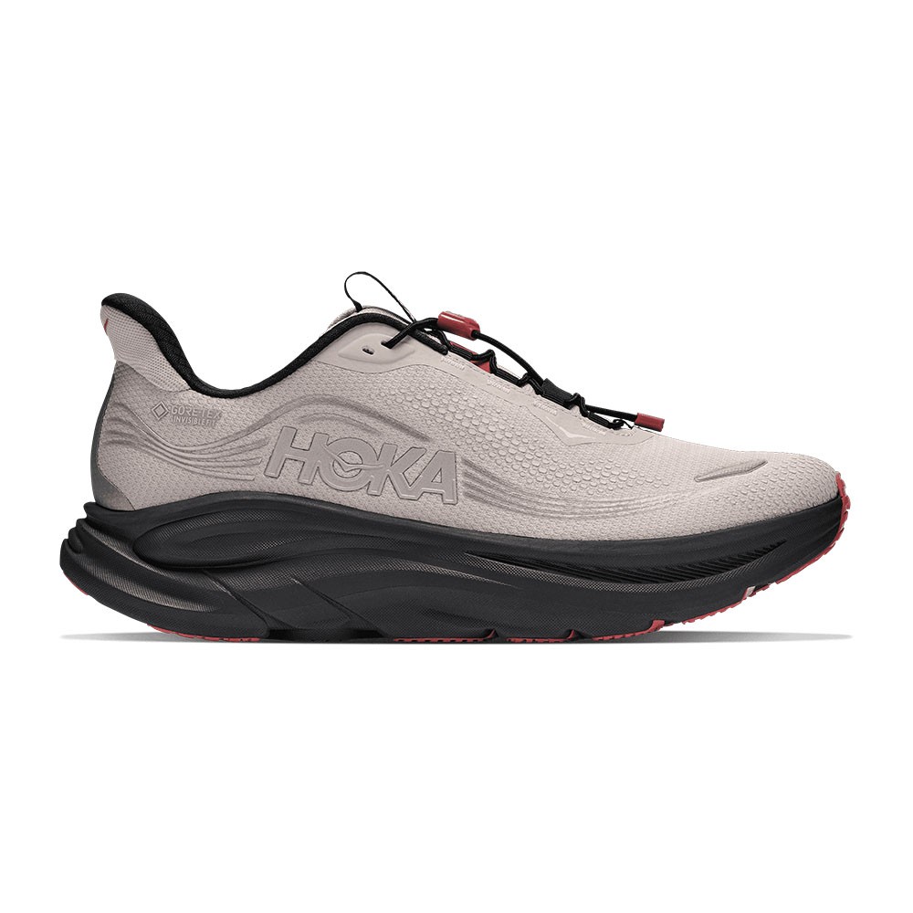 Hoka Clifton 11 GORE-TEX River Rock Grigio Carbon Nero - Scarpe Running Uomo