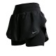 Nike Pantaloncini Running Flow Df Hr 2In1 Nero Argento Donna