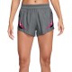 Nike Pantaloncini Running Aeroswift Gx 3" Grigio Rosa Donna