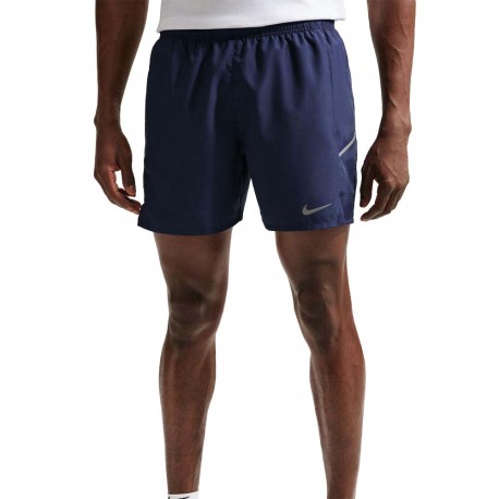 Nike Pantaloncini Running Miler 5" Df Blu Navy Argento Uomo