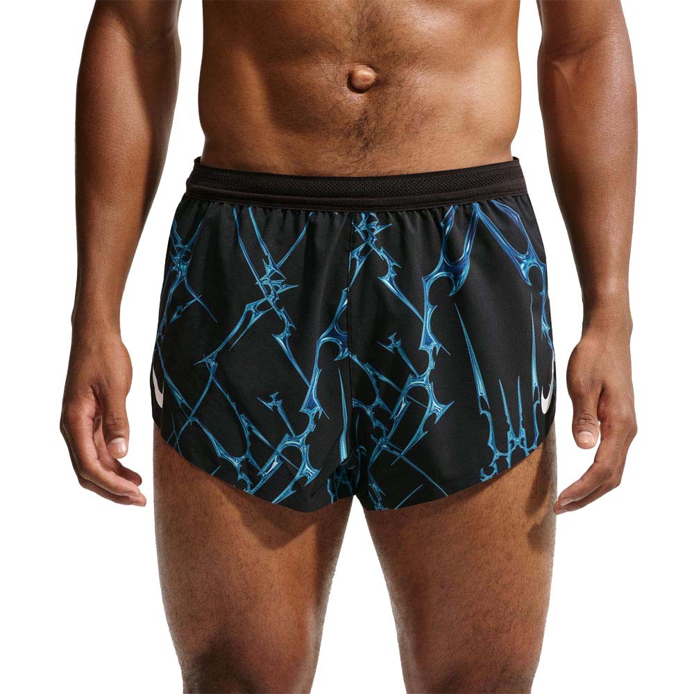 Nike Pantaloncini Running Areoswift Aop 2" Nero Bianco Uomo