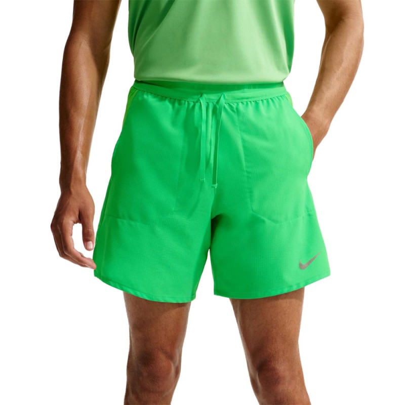 Nike Pantaloncini Running Stride 5" Bf Verde Argento Uomo