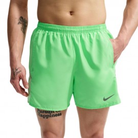 Nike Pantaloncini Running Miler 5" Df Verde Argento Uomo