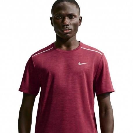 Nike T-shirt Running Miler Tough Rosso Mystic Dates Uomo