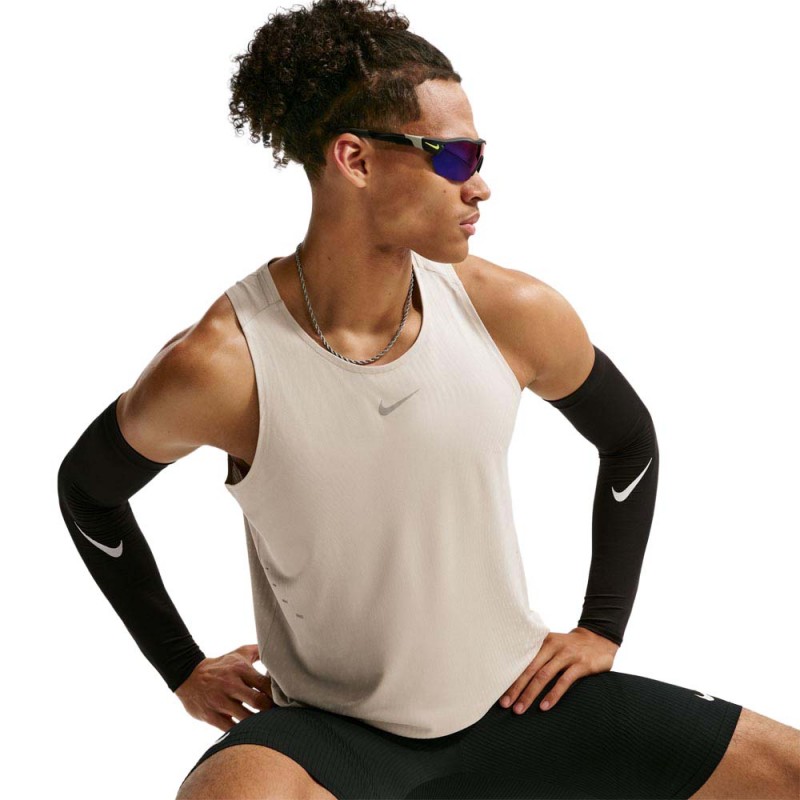 Nike Canotta Areo-Fit Stride Cream Ii Sail Argento Uomo