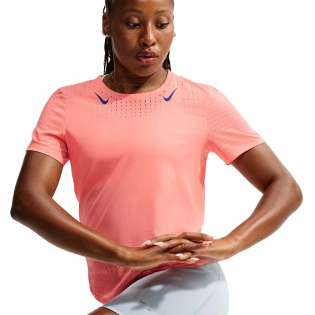 Nike T-shirt RunningAeroswift Atomic Rosa Old Blu Donna