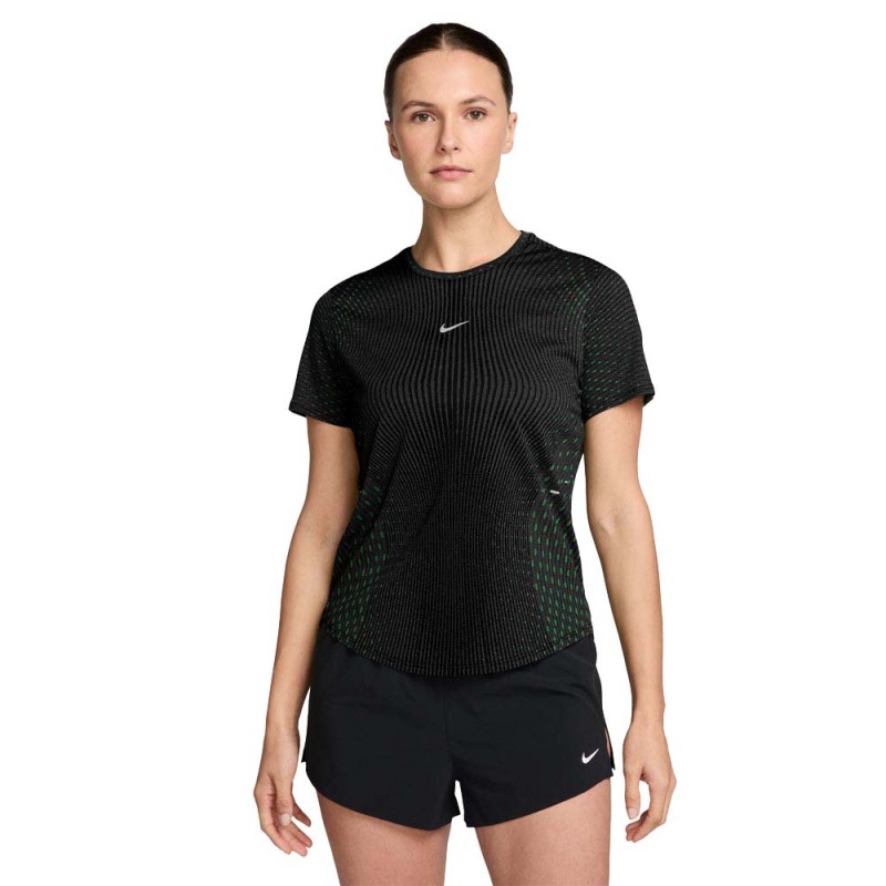 Nike T-shirt RunningAero-Fit Swift Nero Verde Donna