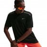 Nike T-shirt Running Miler Nero Argento Uomo