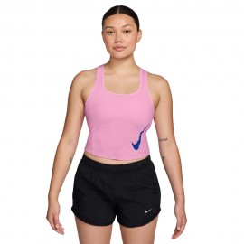 Nike Canotta Swoosh Run Rosa Rise Donna