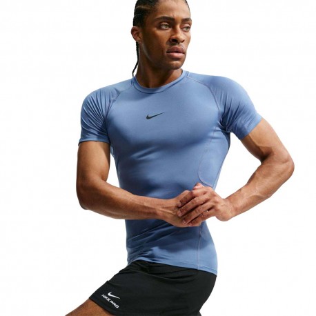 Nike Pro Maglietta Palestra Blu Uomo