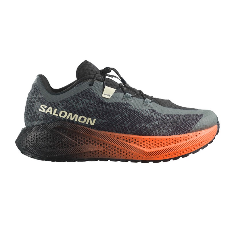 Salomon Aero Glide 4 Grvl Urban Chic Nero Lime Cream - Scarpe Trail Running Uomo