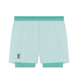 On Pantaloncini Running 5" Performance 2In1 Flurry Aquamarine Uomo