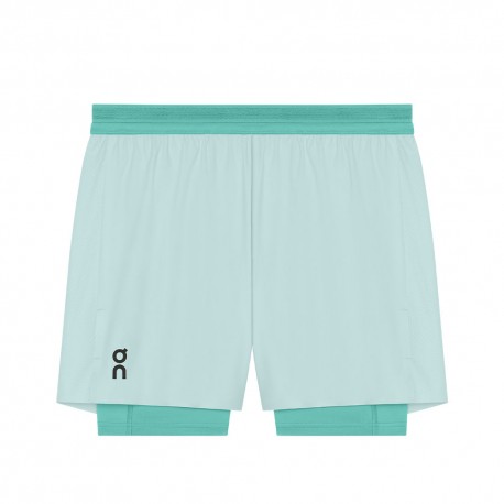 On Pantaloncini Running 5" Performance 2In1 Flurry Aquamarine Uomo