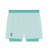 On Pantaloncini Running 5" Performance 2In1 Flurry Aquamarine Uomo