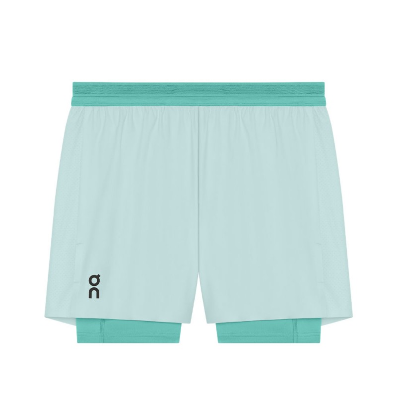 On Pantaloncini Running 5" Performance 2In1 Flurry Aquamarine Uomo